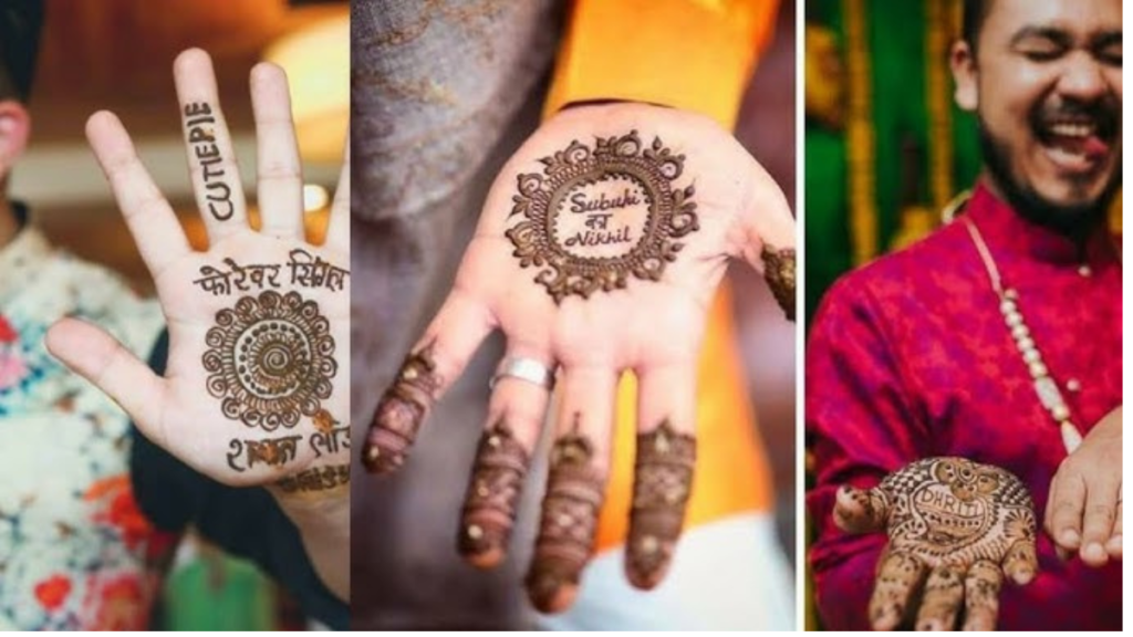 Modern groom henna