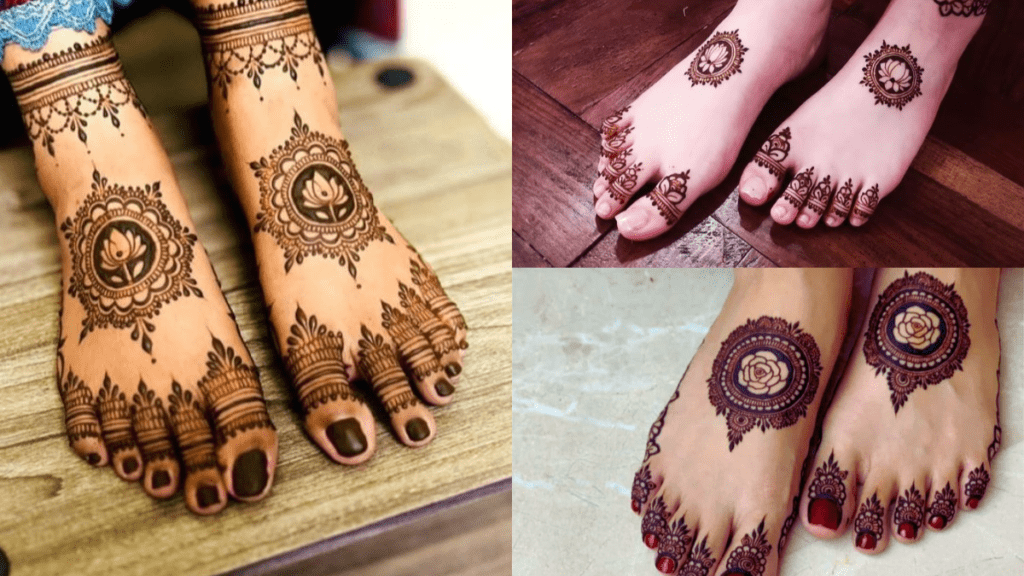 स्टाइलिश फुट मेहंदी डिज़ाइन