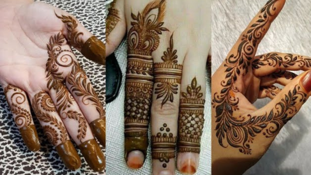 स्टाइलिश फिंगर मेहंदी डिज़ाइन