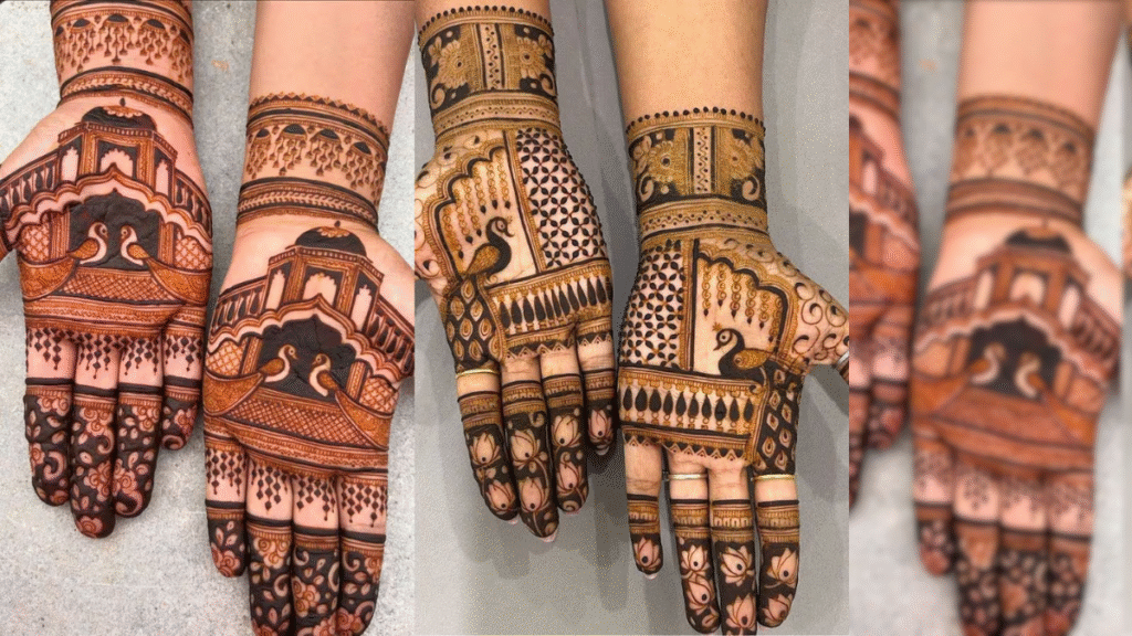 Mehndi back hand design