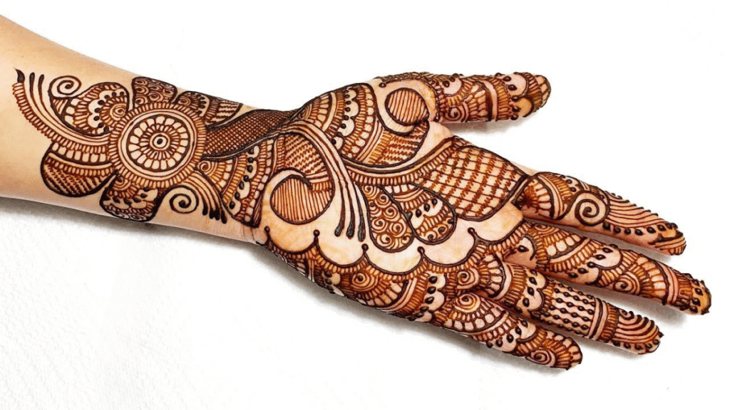 Mehndi back hand design