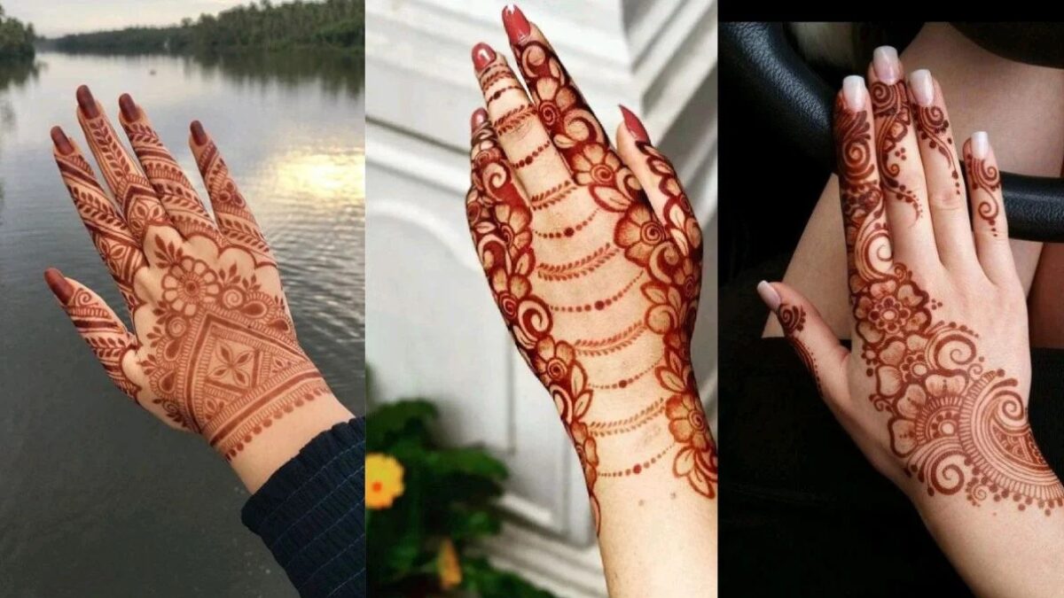 Arabic back hand mehndi design