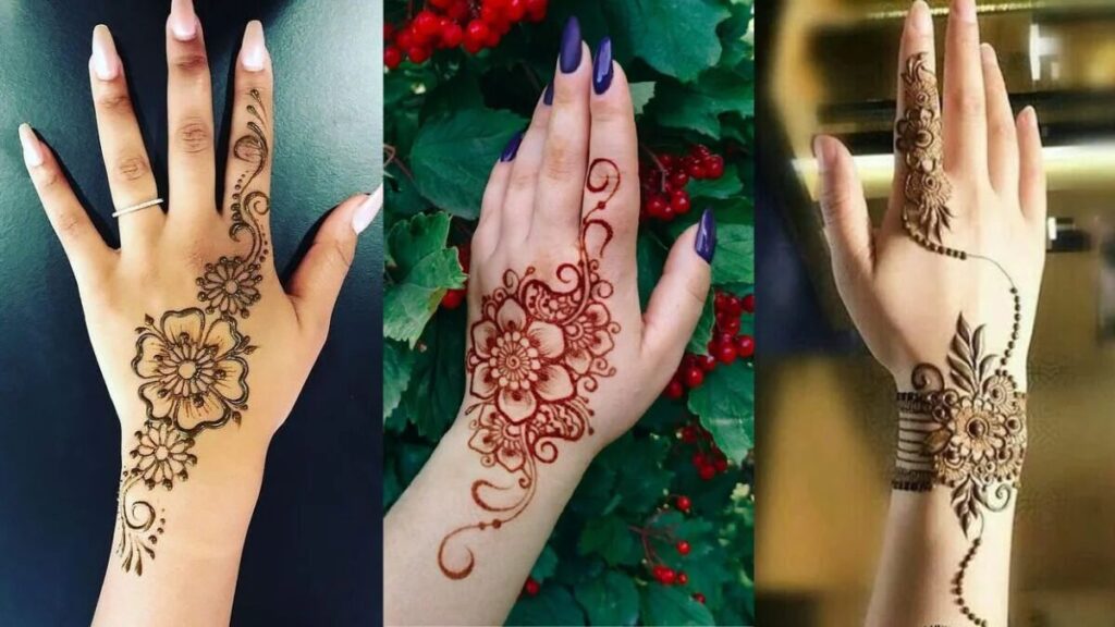 Flower stylish back hand mehndi design