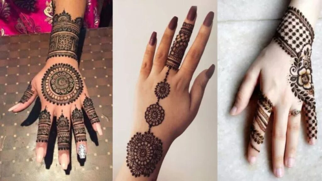 Arabic back hand mehndi design