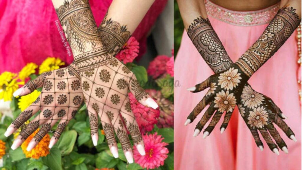 lower stylish back hand mehndi design