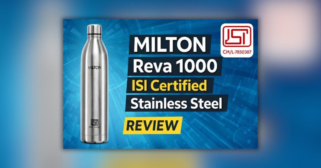 MILTON Reva 1000 ISI सर्टिफाइड 1 लीटर स्टील पानी की बोतल