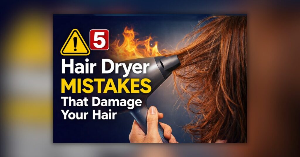 Hair Dryer से बाल सुखाते समय होने वाली गलतियों पर आधारित थंबनेल