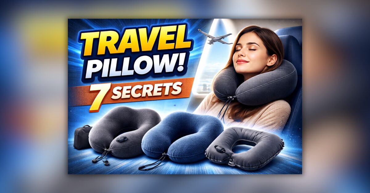 Travel Pillow मेमोरी फोम ट्रैवल पिलो के साथ आराम करती महिला का थंबनेल