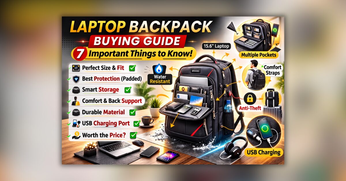 मल्टी-पॉकेट और USB चार्जिंग पोर्ट वाला आधुनिक Laptop Backpack