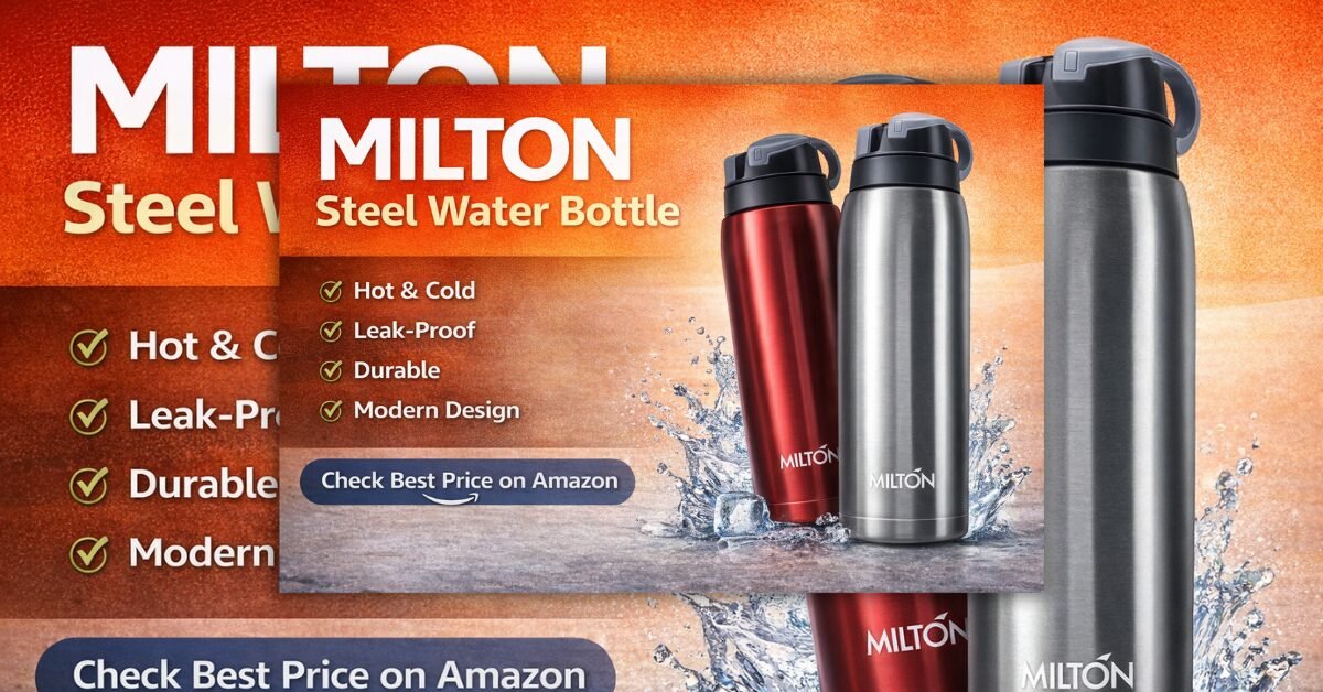 Milton Duo DLX 1000 स्टील वॉटर बोतल थंबनेल इमेज, हॉट एंड कोल्ड और लीक-प्रूफ फीचर के साथ