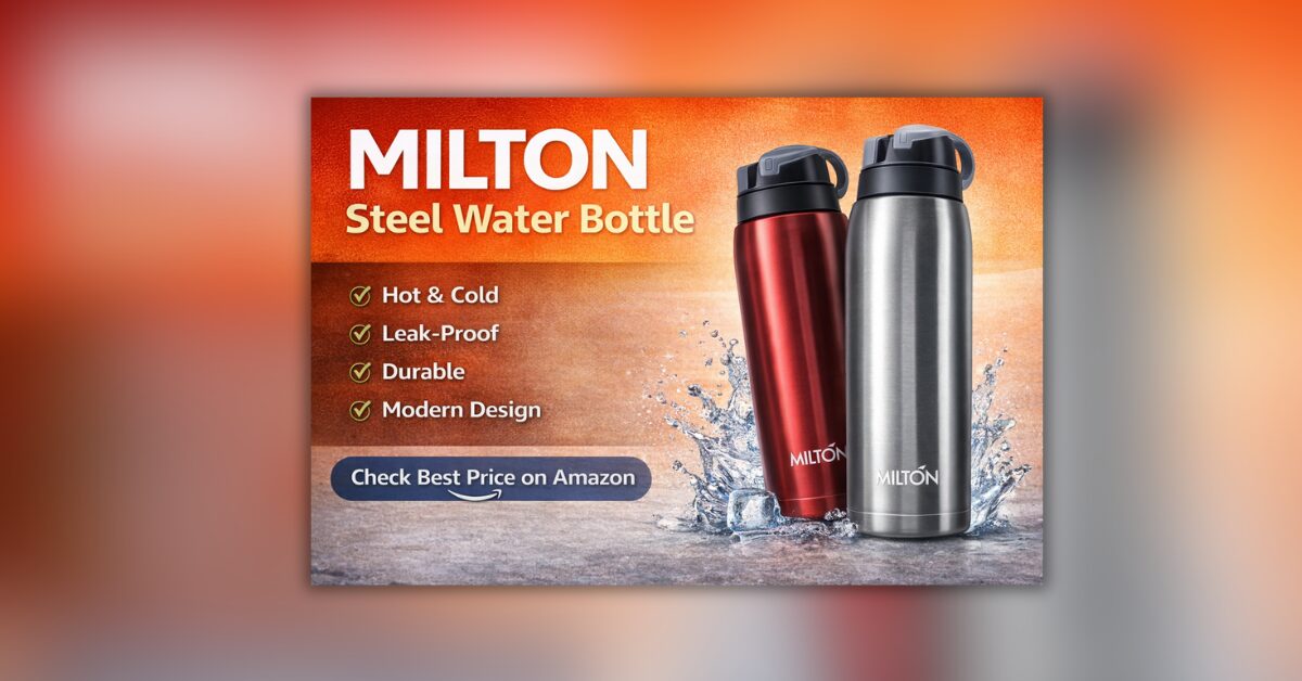 Milton Duo DLX 1000 स्टील वॉटर बोतल थंबनेल इमेज, हॉट एंड कोल्ड और लीक-प्रूफ फीचर के साथ