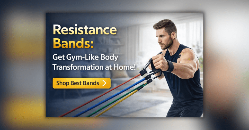 घर पर वर्कआउट करते हुए Resistance Bands का उपयोग