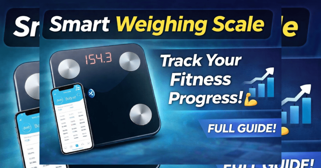 Smart Weighing Scale से वजन और बॉडी फैट मापते हुए