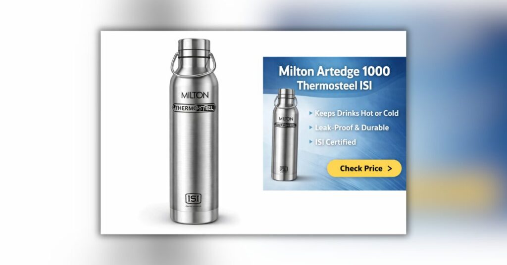 Milton Artedge 1000 Thermosteel ISI 1 लीटर स्टील बोतल इमेज
