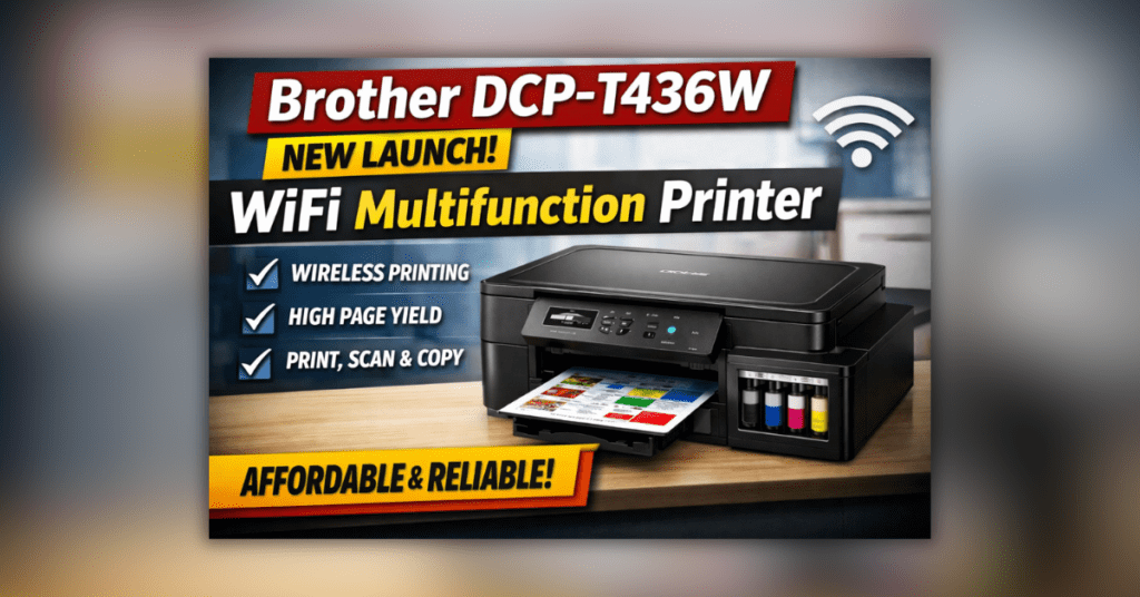 Brother DCP-T436W WiFi मल्टीफंक्शन प्रिंटर इंक टैंक और वायरलेस प्रिंटिंग के साथ