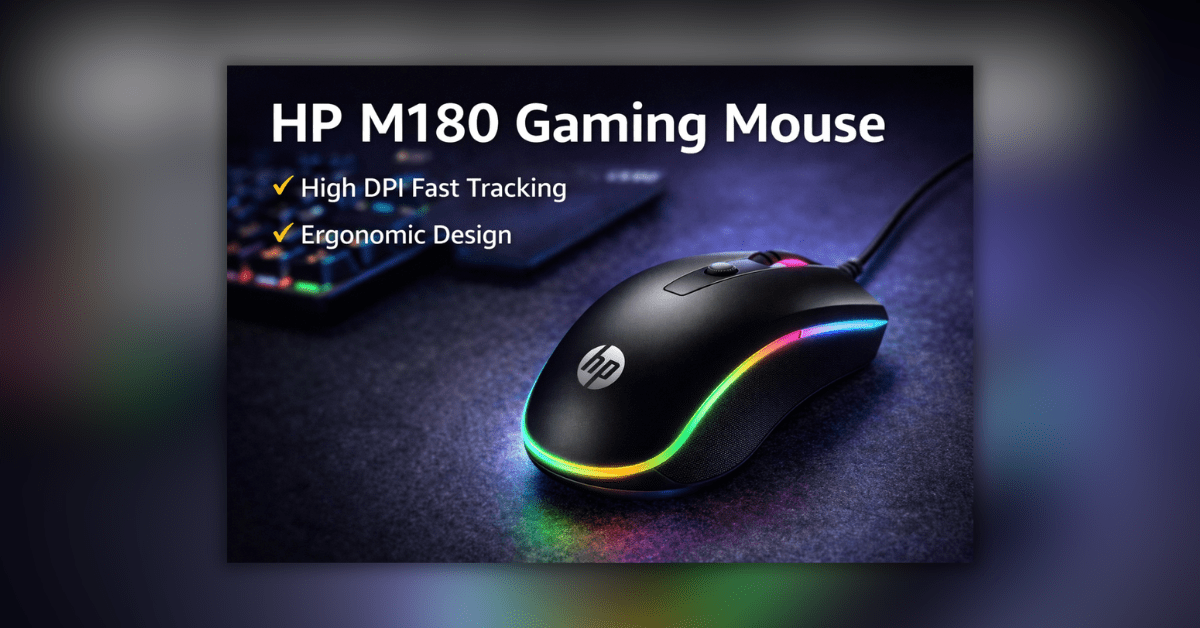 HP M180 Gaming Mouse black color wired gaming mouse with RGB lighting