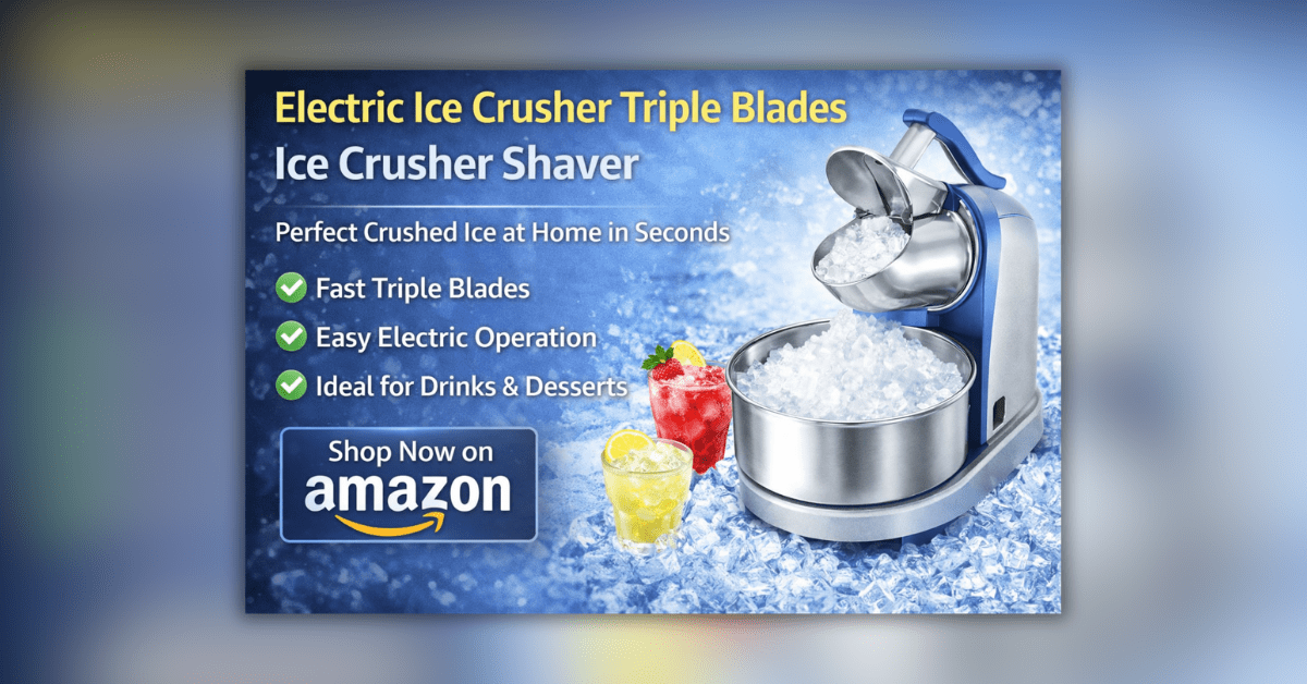 Electric Ice Crusher Triple Blades Ice Crusher Shaver with fast ice crushing
