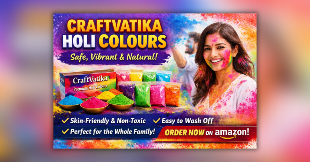 CraftVatika Holi Colours के रंग-बिरंगे स्किन-फ्रेंडली गुलाल का थंबनेल