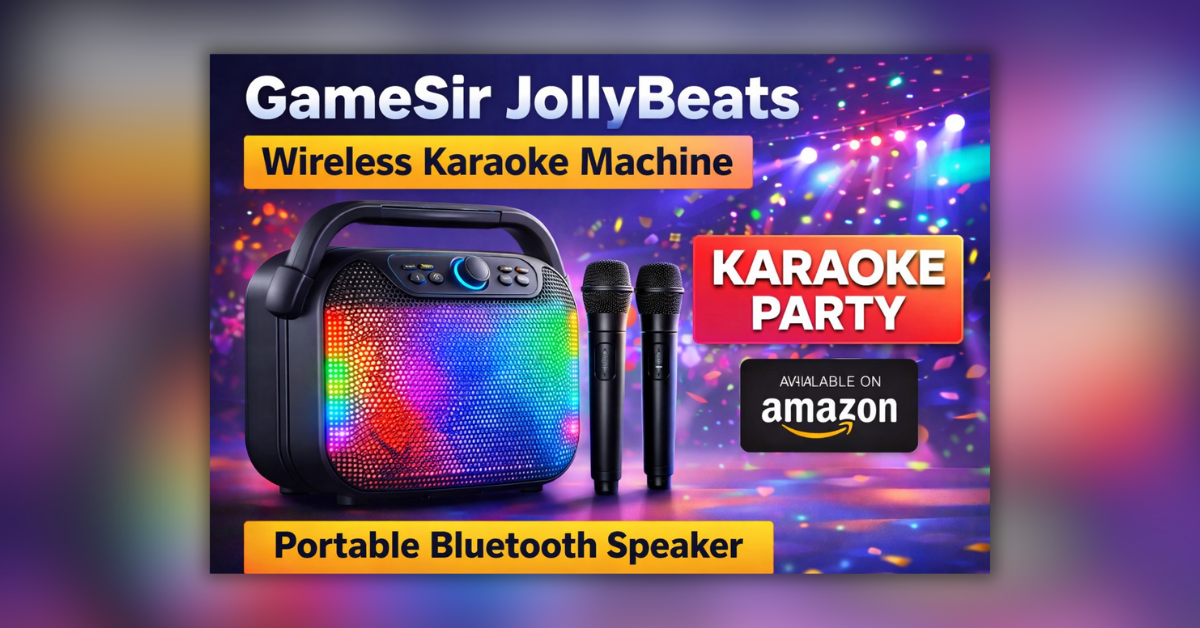 GameSir JollyBeats Wireless Karaoke Machine पोर्टेबल ब्लूटूथ स्पीकर और माइक्रोफोन के साथ