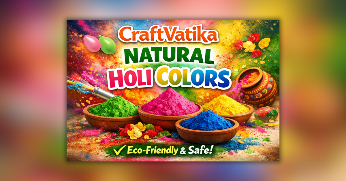 CraftVatika Natural Holi Color Gulal Rang का इको-फ्रेंडली और स्किन-फ्रेंडली होली कलर पैक
