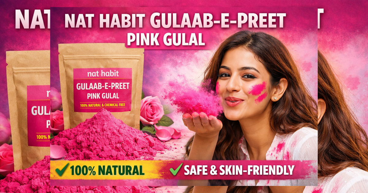 Nat Habit Gulaab-e-Preet Pink Gulal Natural Skin Friendly Holi Color