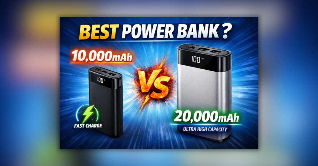 10000mAh vs 20000mAh power bank comparison – which power bank is best