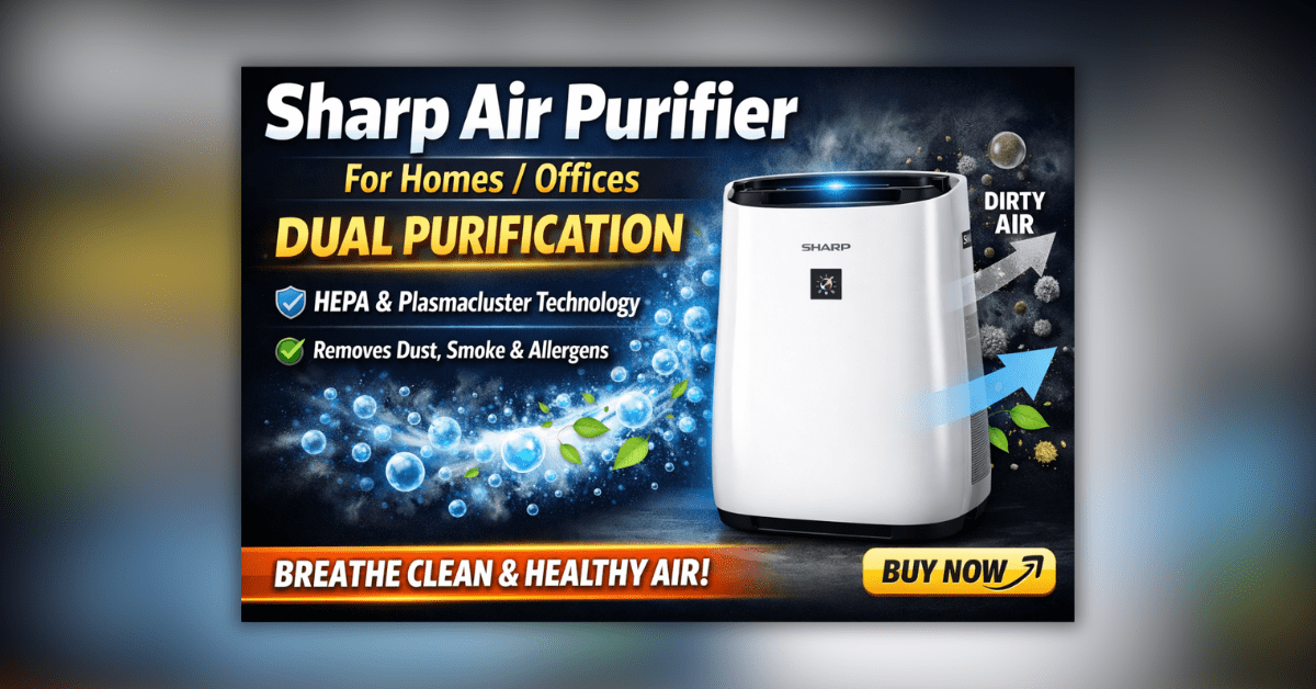 घर और ऑफिस के लिए Sharp Air Purifier जो धूल और एलर्जी को दूर करता है
