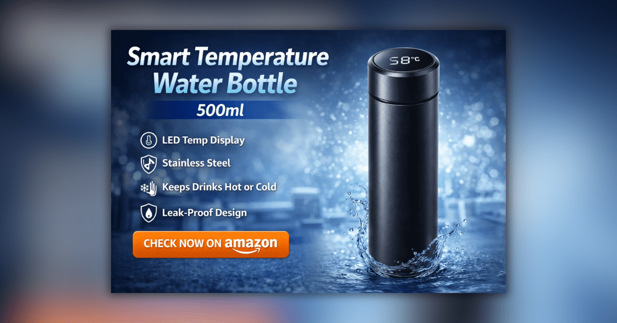 तापमान दिखाने वाली स्मार्ट टेम्परेचर वाटर बॉटल