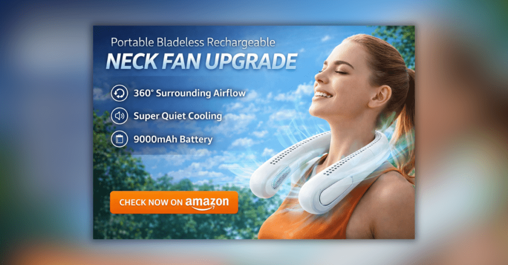 गर्मी में ठंडक देने वाला हैंड्स-फ्री नेक फैन