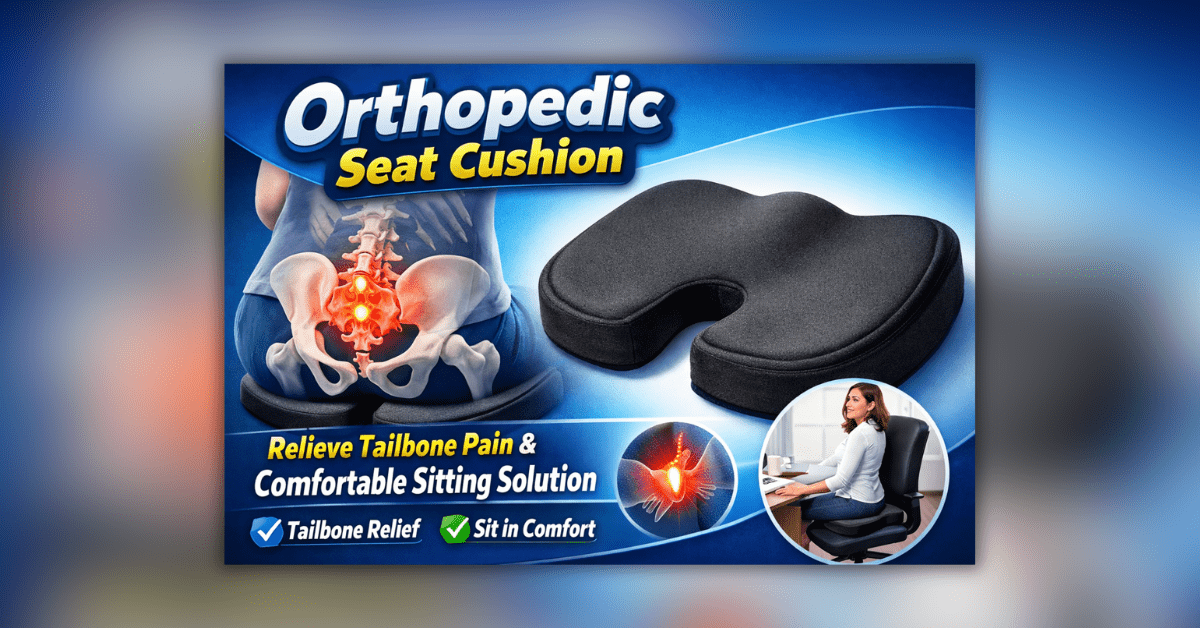 टेलबोन और कमर दर्द से राहत के लिए डिजाइन किया गया ऑर्थोपेडिक सीट कुशन