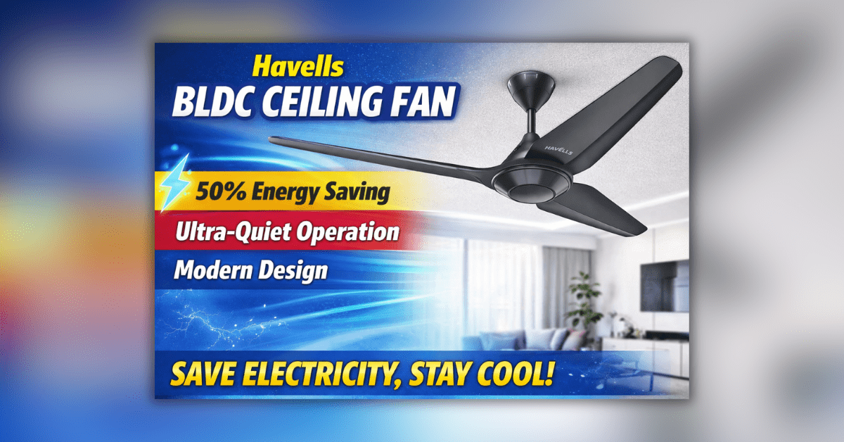 BLDC ceiling fan low electricity consumption with high speed airflow
