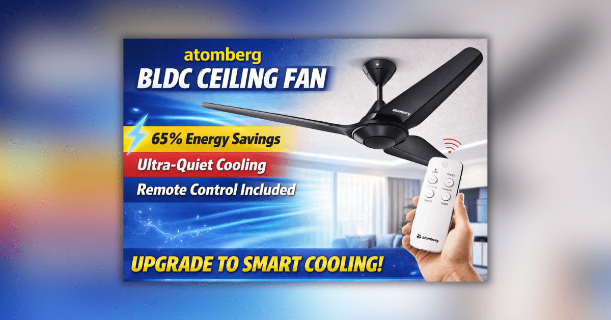 BLDC ceiling fan with energy saving motor and silent cooling performance
