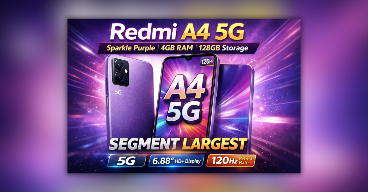 Redmi A4 5G बजट स्मार्टफोन fields form with options for alt text, title, caption and description