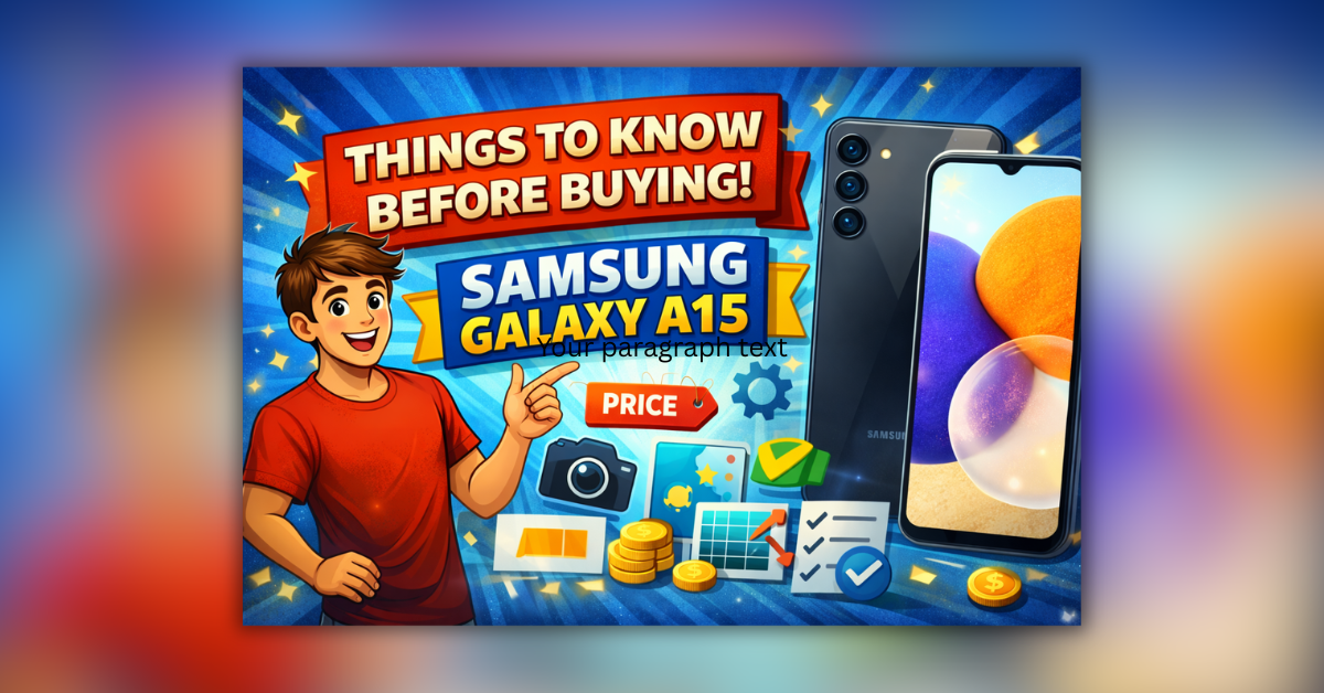 Samsung Galaxy A15 smartphone design and display