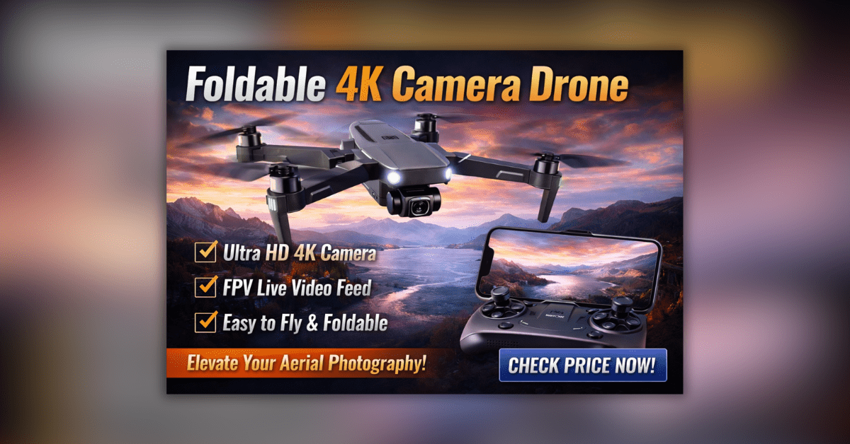 4K Camera Drone आसमान से हाई क्वालिटी एरियल वीडियो और फोटो शूट करता हुआ