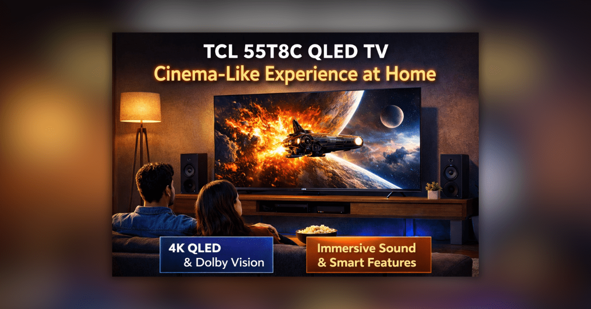 TCL 55T8C QLED TV के साथ 4K डिस्प्ले और डॉल्बी विज़न का सिनेमाघर जैसा अनुभव
