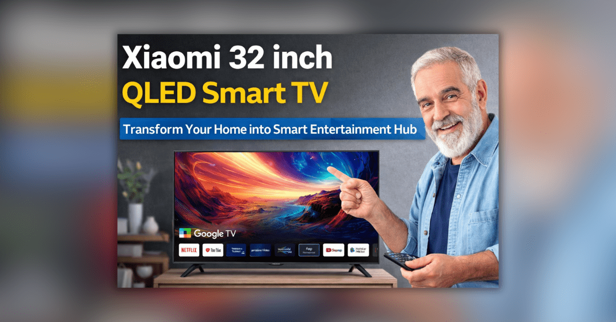 Xiaomi 32 inch QLED Smart TV image settings form with alt text title caption and description fields