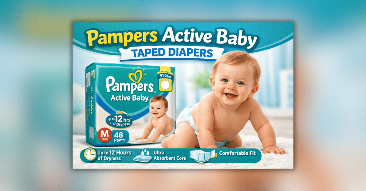 Pampers Active Baby Taped लकड़ी और सफेद डिजाइन वाली स्टाइलिश अलमारी
