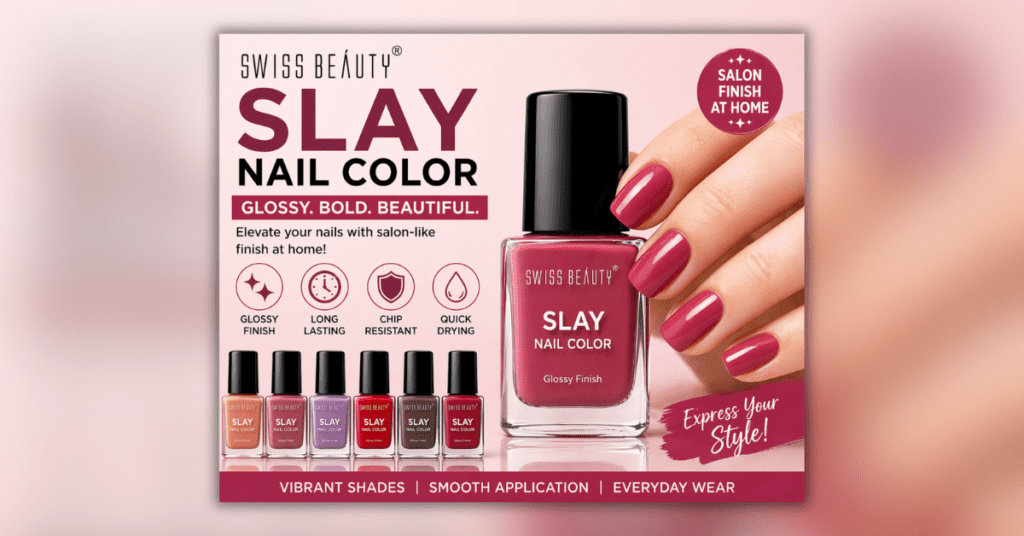 Swiss Beauty Slay Nail Color glossy long lasting nail polish quick dry salon finish