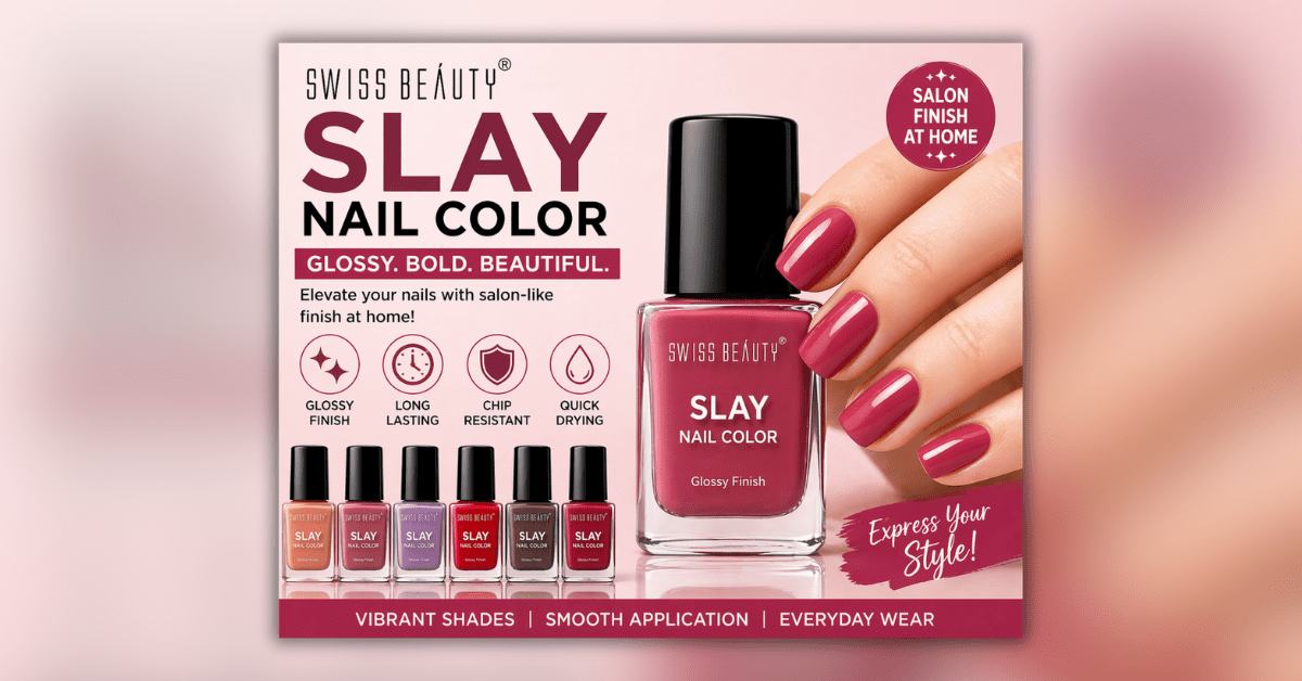 Swiss Beauty Slay Nail Color glossy long lasting nail polish quick dry salon finish