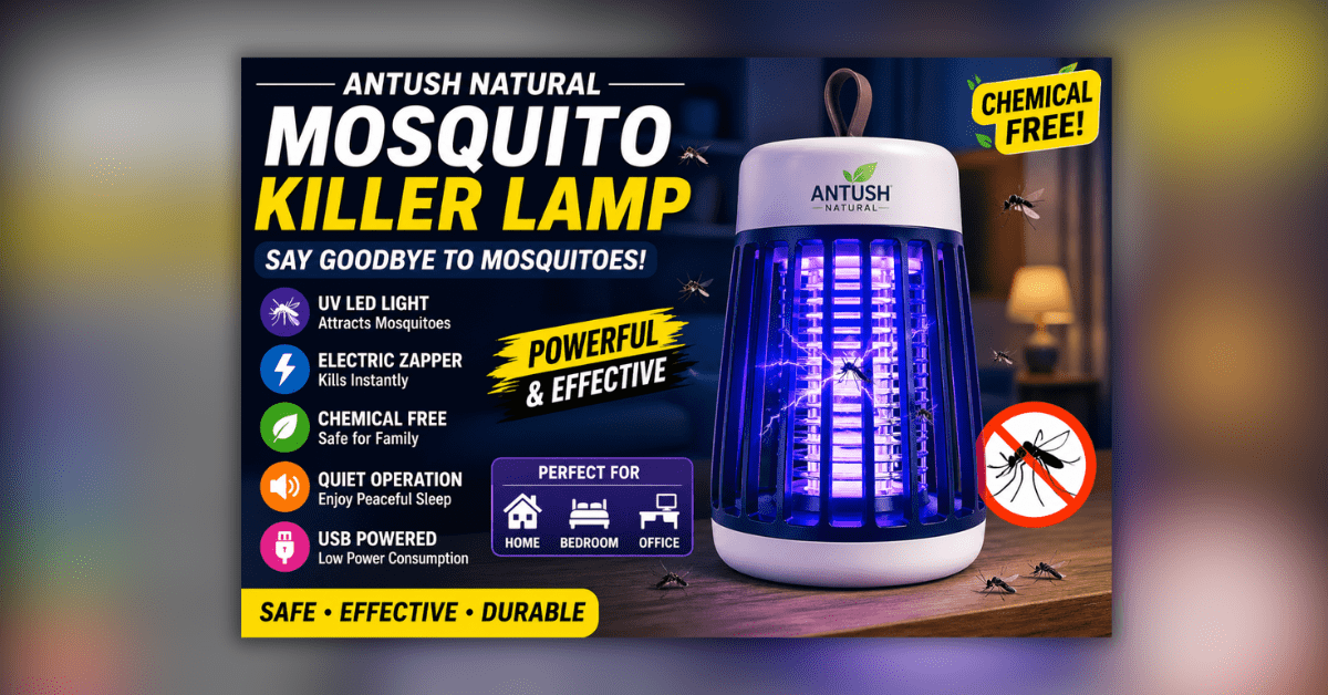 Mosquito Killer Lamp with UV light attracting insects and killing mosquitoes safely without chemicals