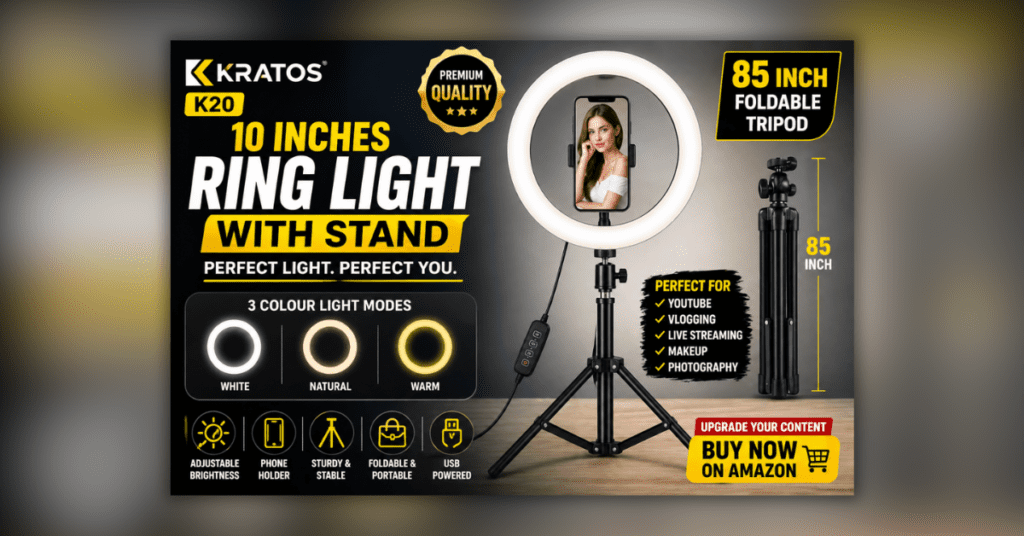 Ring Light with Stand for professional video and photo lighting