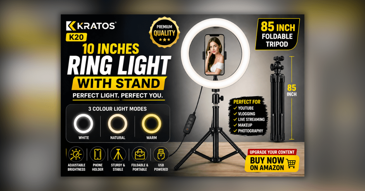 Ring Light with Stand for professional video and photo lighting