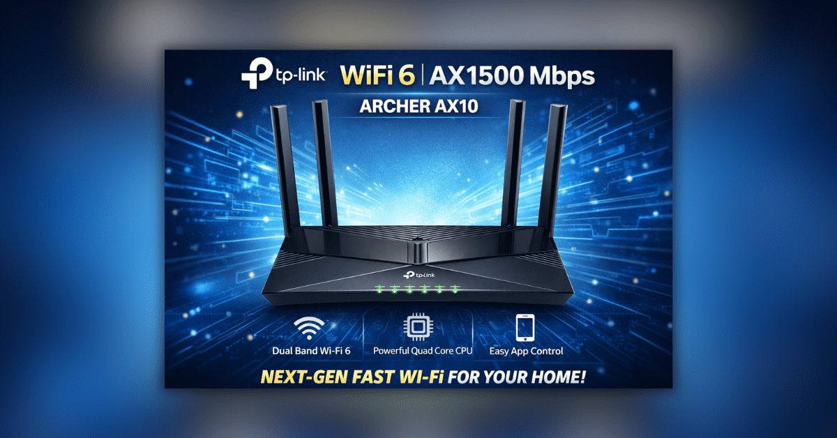 TP-Link WiFi 6 AX1500 Router with dual band high speed internet connectivity