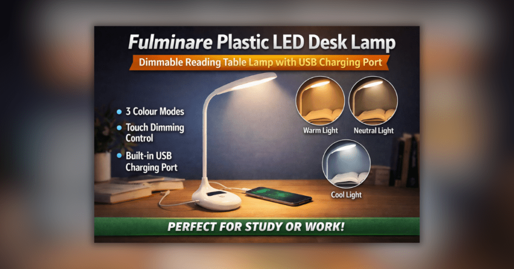 WEIRD WOLF study lamp with 3 colour modes and adjustable brightness for desk use