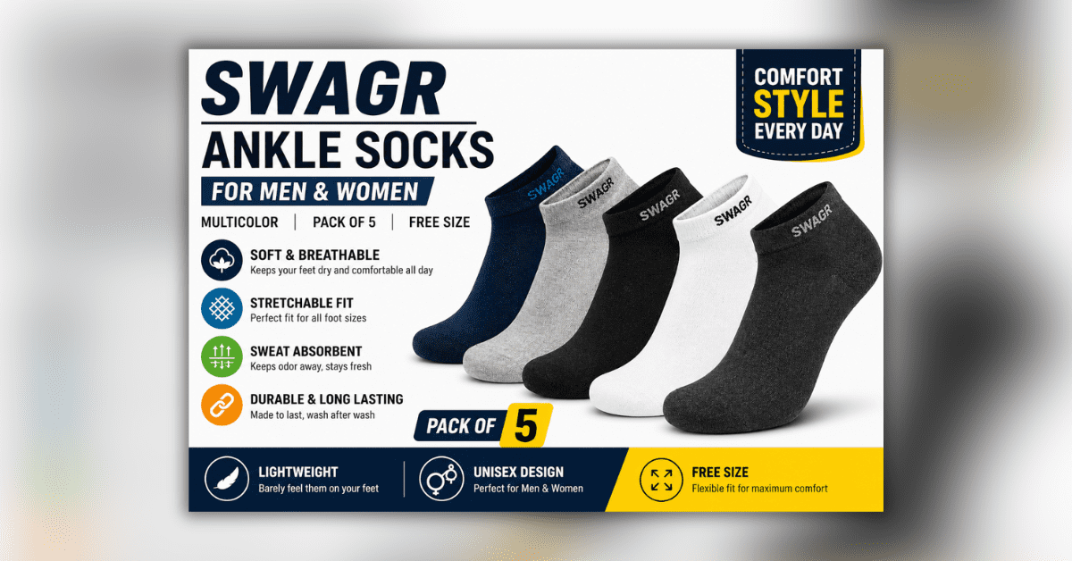 Ankle socks for men showing soft breathable fabric with comfortable fit for daily wear