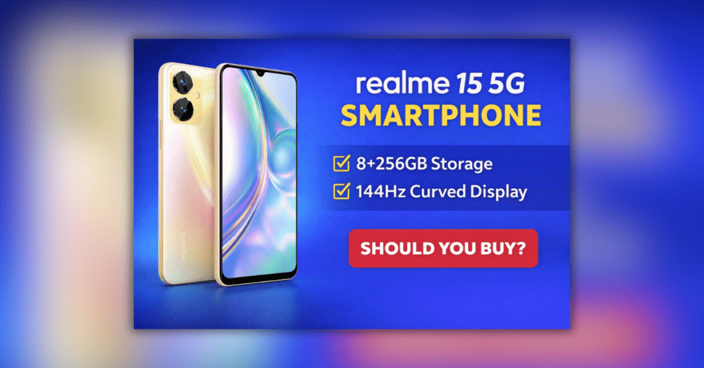 realme 15 5G Smartphone with 144Hz curved display and premium design