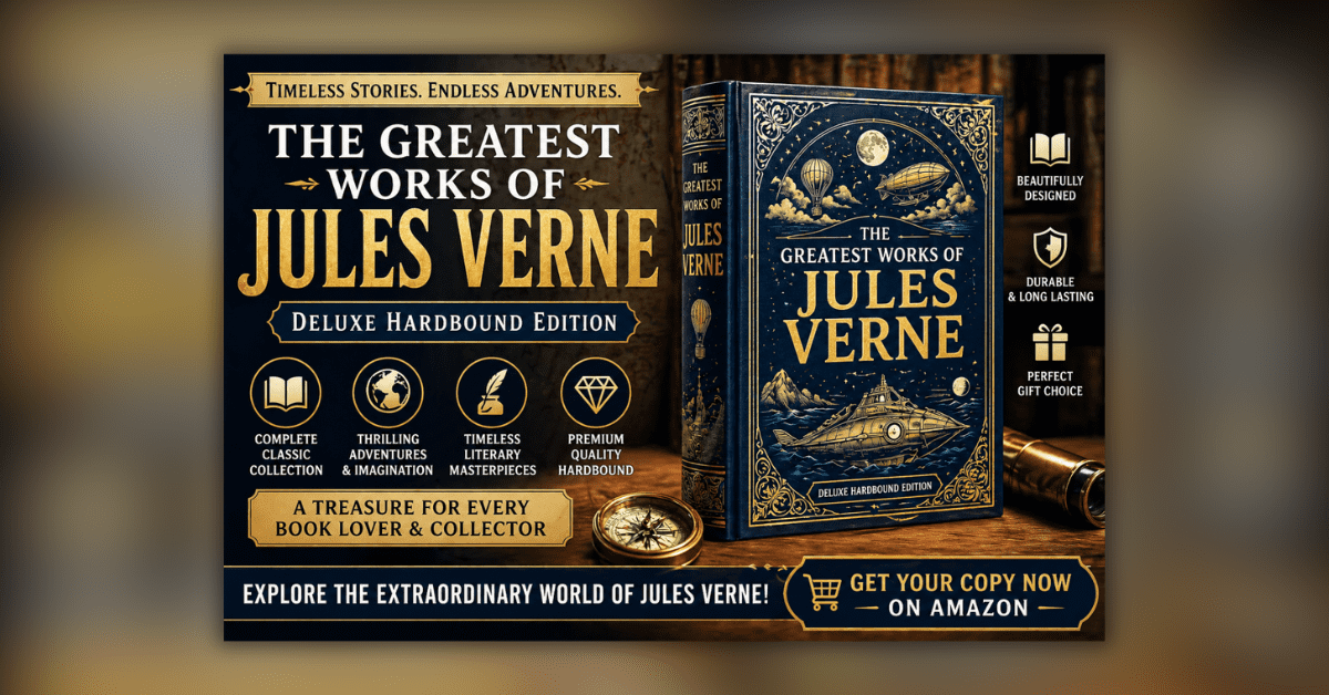 The Greatest Works of Jules Verne deluxe hardbound book with classic adventure stories collection