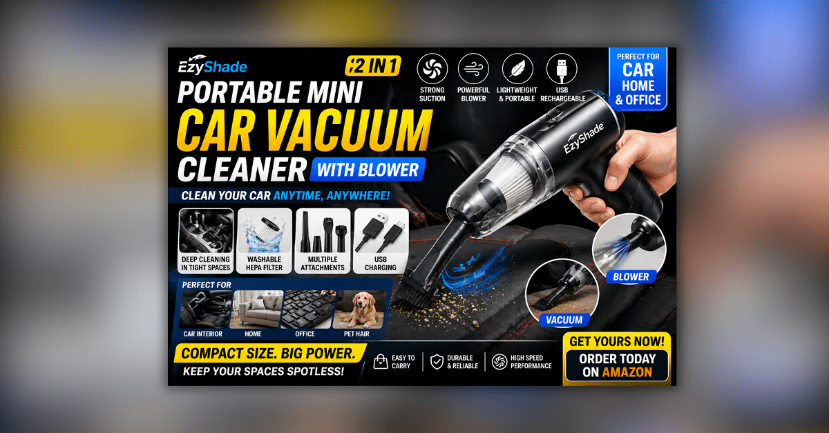 Mini car vacuum cleaner cleaning car interior dust and dirt