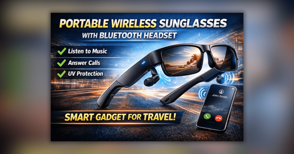 Portable Wireless Sunglasses with Bluetooth Headset का स्मार्ट डिजाइन और फीचर्स
